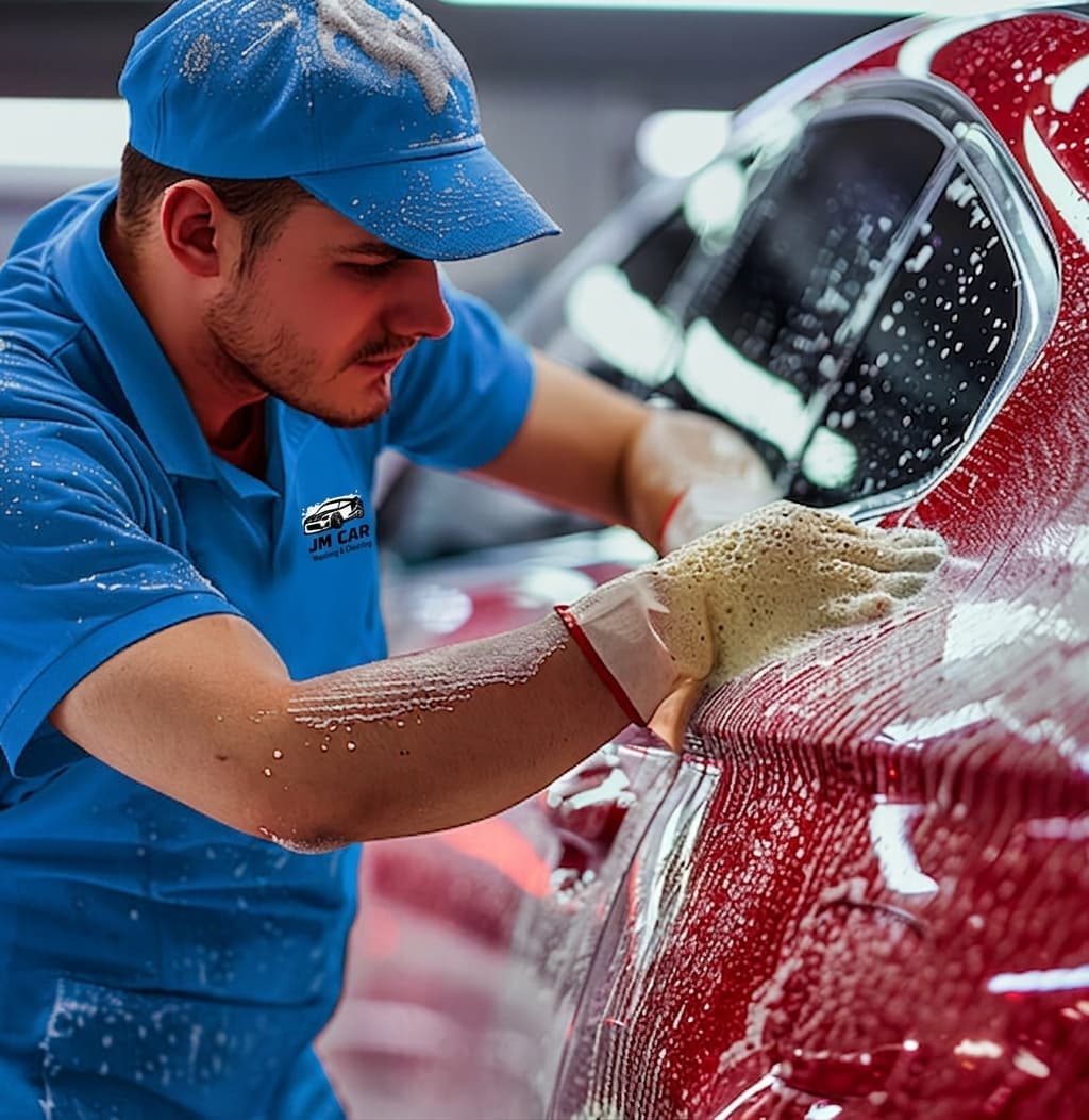 Detailed hand washing of a vehicle